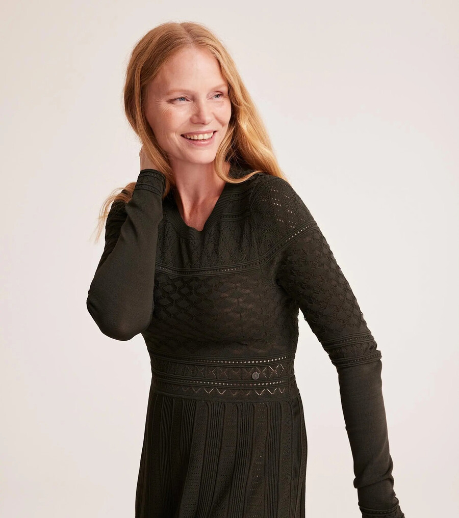 janice stickad klänning
